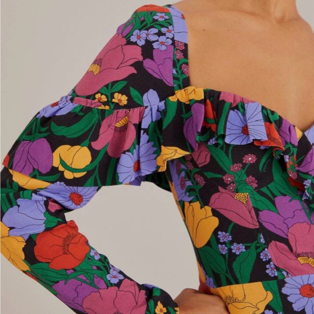 FARM Rio Colorful Floral Long Sleeve Dress - Picture 4 of 16